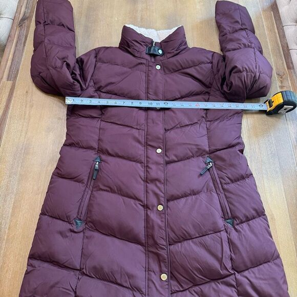 Lauren Ralph Lauren Parka Coat Size Large Burgundy Mid Length *missing hood - Picture 4 of 16
